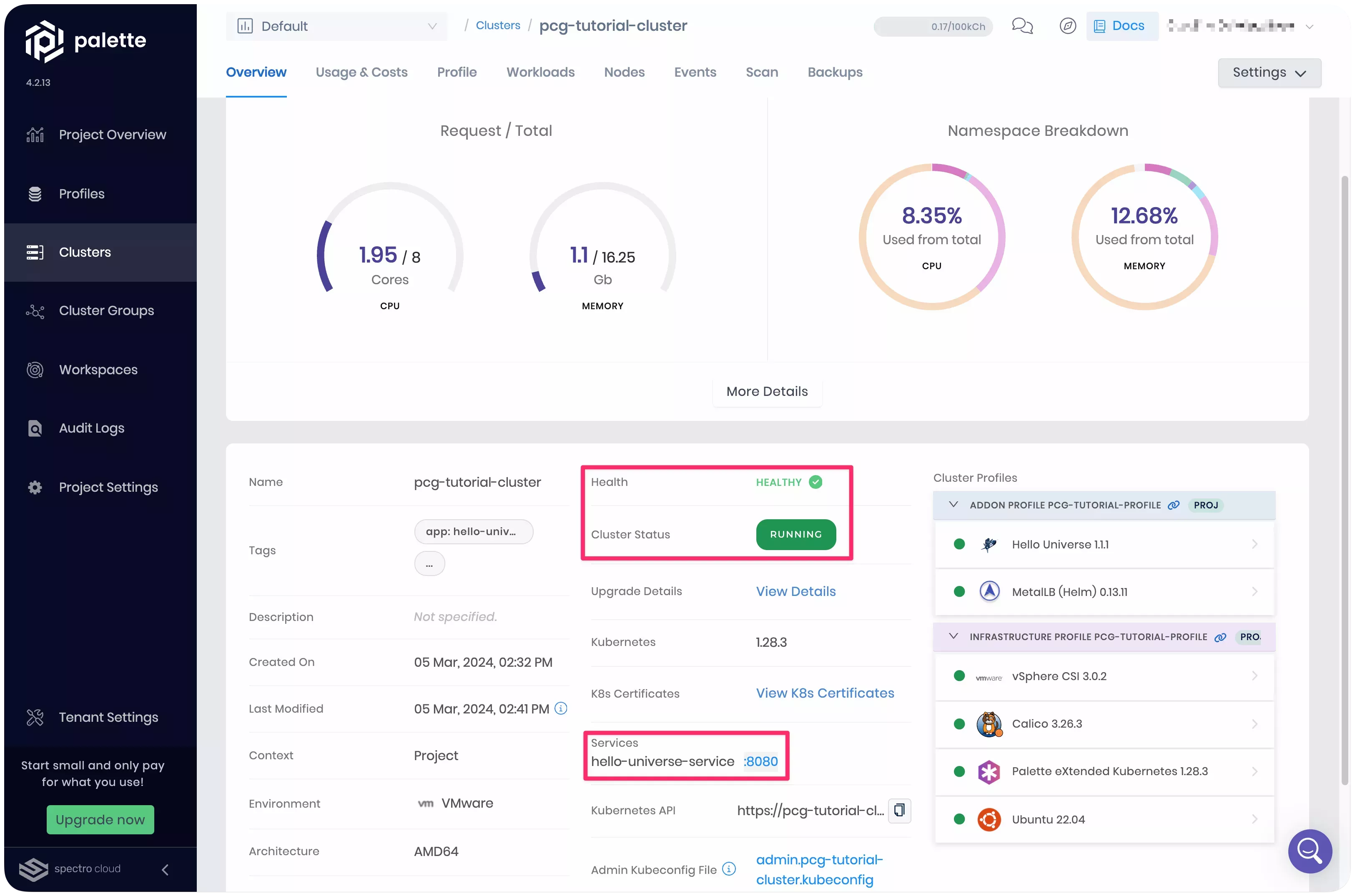 Healthy VMware cluster